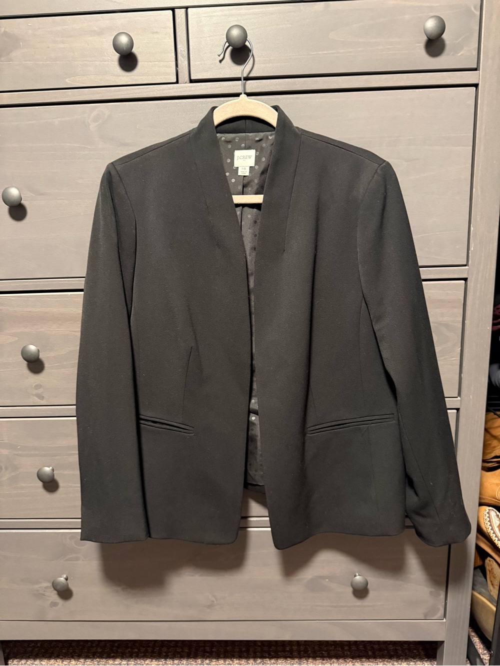 J. Crew Black Open-Front Blazer